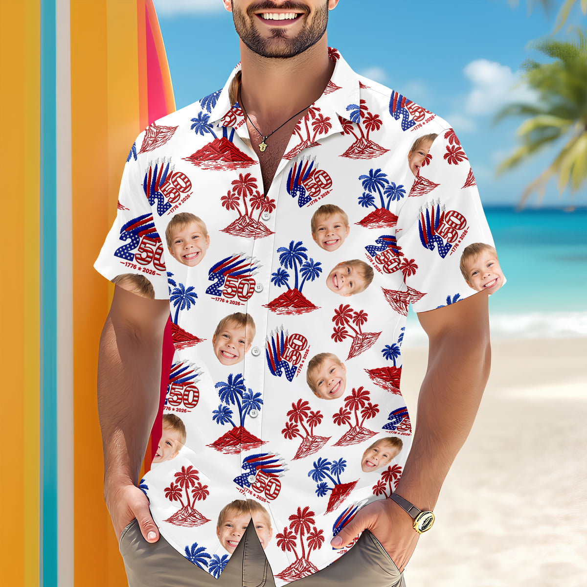 Custom Photo 1776–2026 250 Years America Anniversary Hawaii Shirt LM32 668909