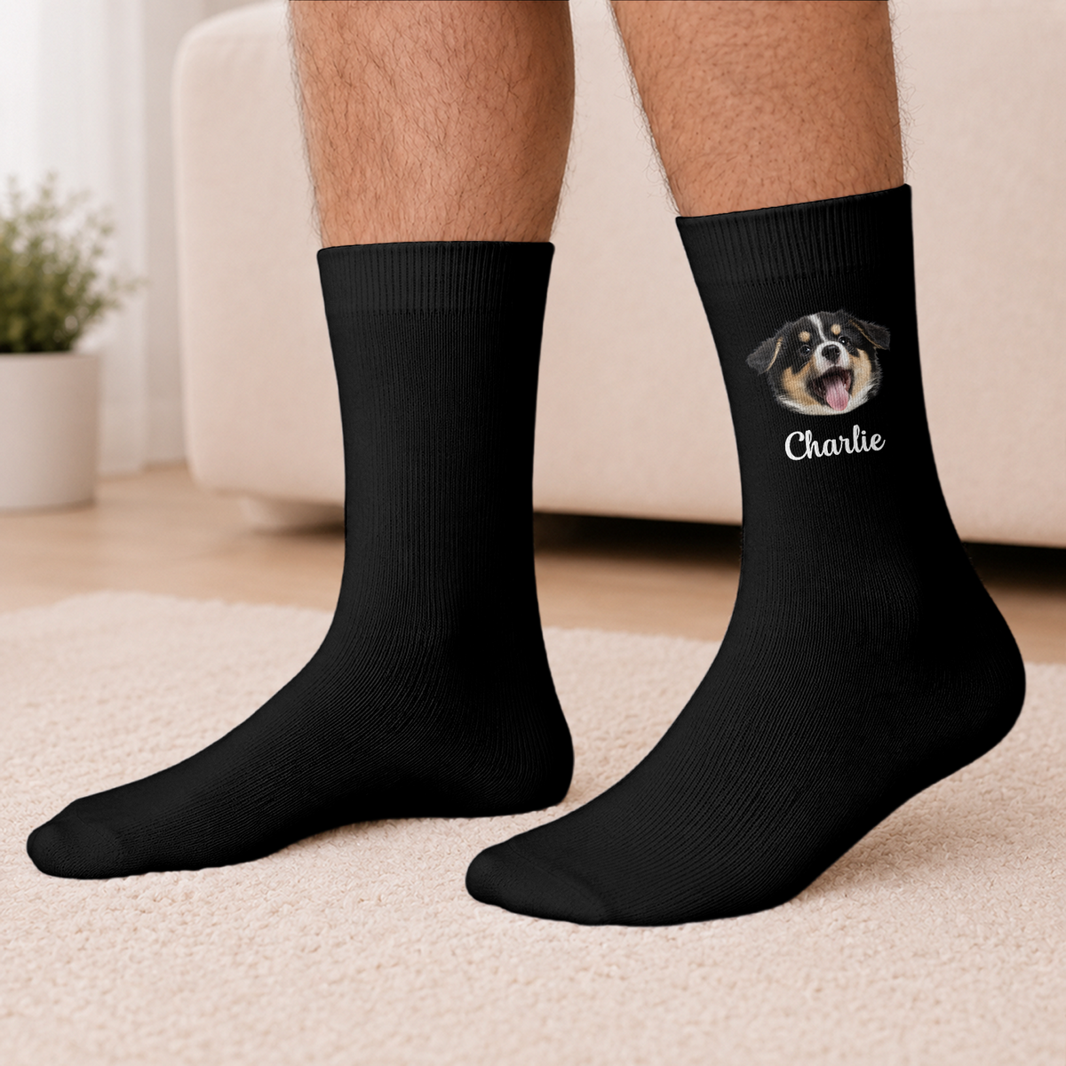 Custom Photo And Name Printed Socks For Pet Lovers TH10 170861