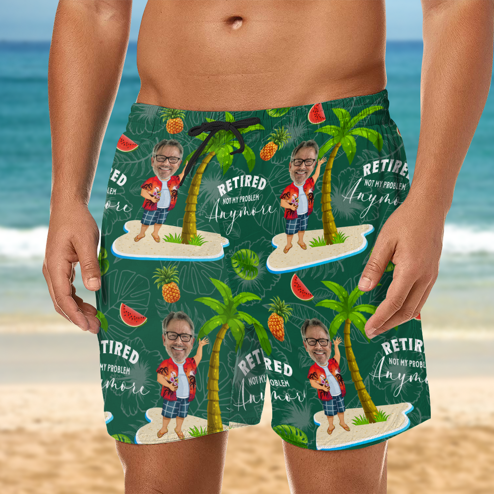 Custom Face All Over Print Beach Short Personalized Retirement Gift for Dad LM32 893499