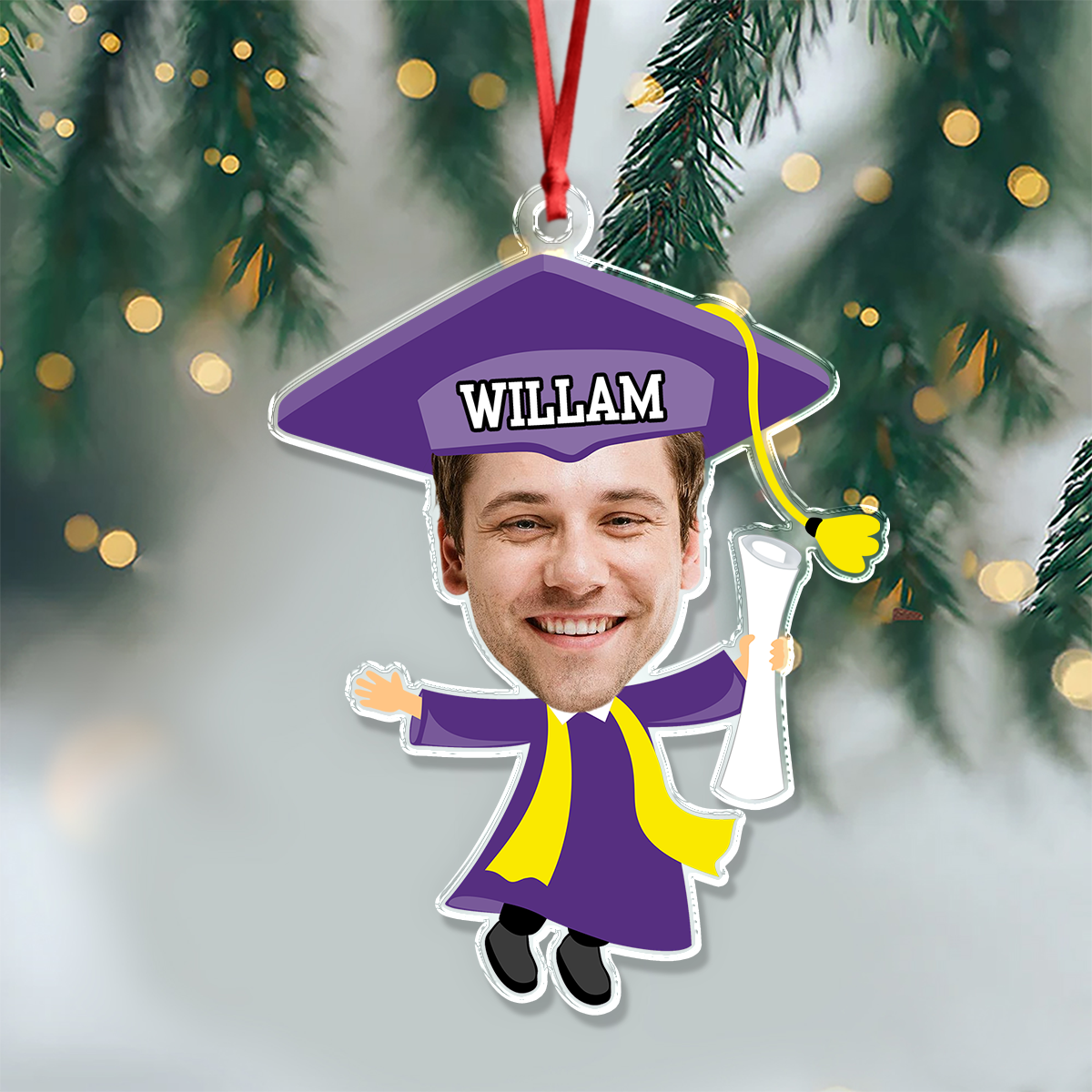 Custom Funny Face Graduation Acrylic Ornament HA75 892710