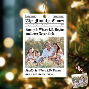 Custom Photo The Family Times Acrylic Ornament Holiday Keepsake HO82 894744