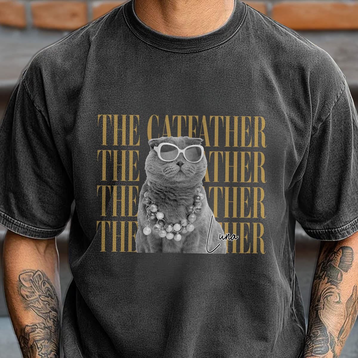 Personalized Vintage Photo The Catfather, The Dogfather Dog Cat Comfort Shirt HA75 921384