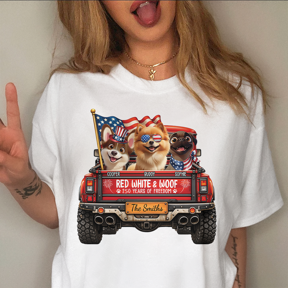 Personalised Red White Woof 250 Years Of Freedom Bright Shirt LM32 899045
