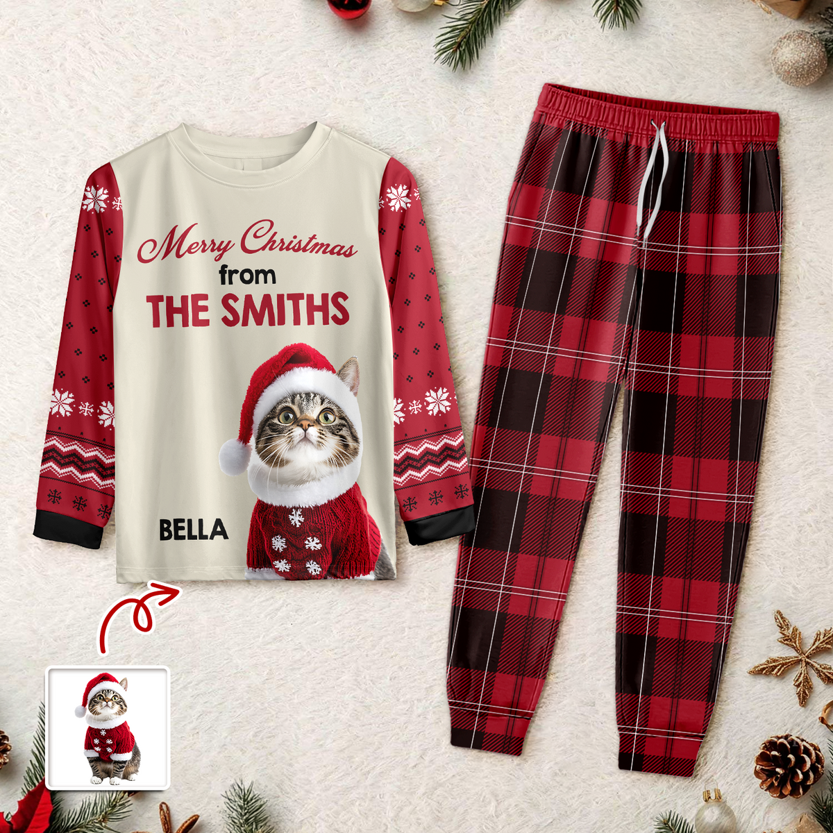 Merry Catmas - Personalized Sleepwear Gift For Cat Lovers HO82 900148