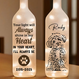 Custom Photo Your Light Will Always Shine In My Heart Memorial Bottle Lamp LM32 893141