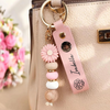 Personalized Custom Photo And Name Floral Beaded Keyring TH10 170805