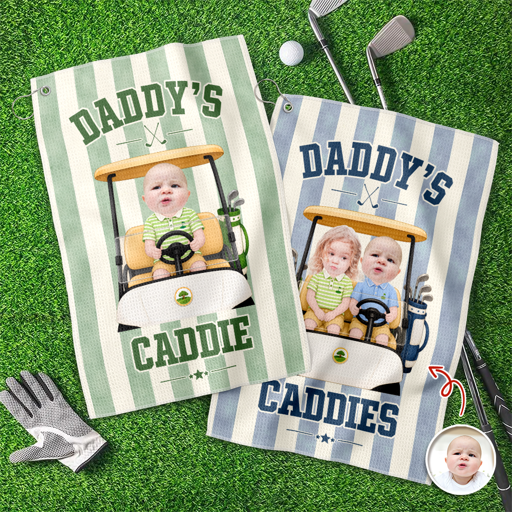 Custom Photo Daddy's Caddies Golf Towel Gift For Father's Day LM32 669081