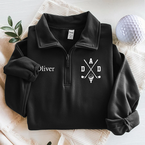Personalized Golf Dad Printed Quarter Zip, Custom Name Printed Golf Pullover for Dads TH10 898157