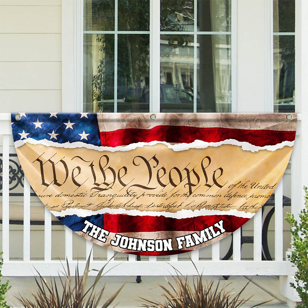 Custom Family Name We The People America Non-Pleated Fan Flag TH10 898895