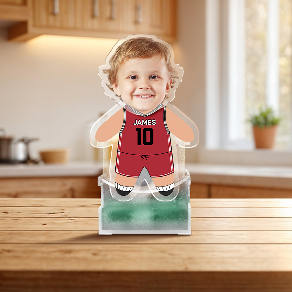 Custom Photo Kid in Basketball Uniform Decoration Shaking Head Funny Gift For Dad HA75 892428