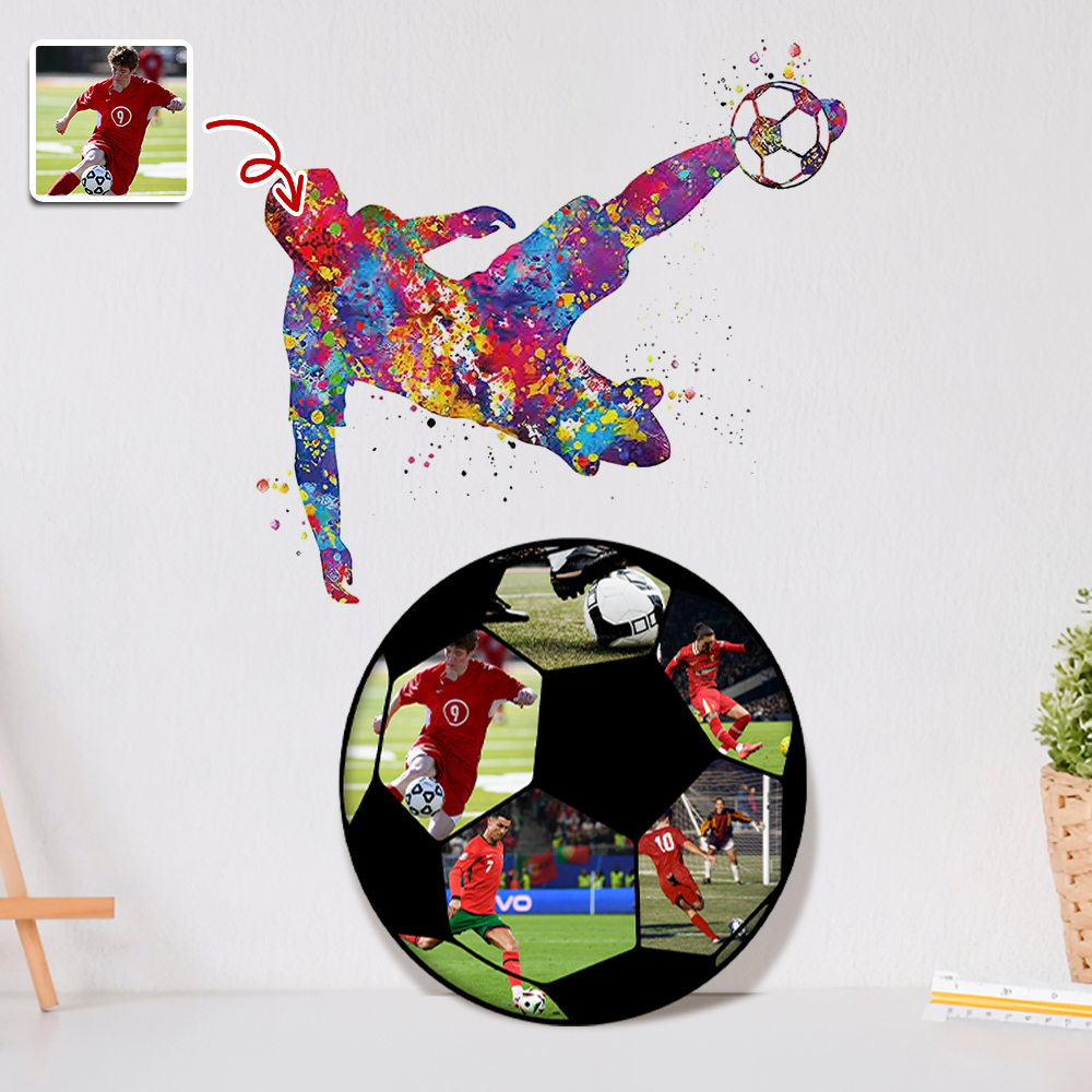 The Photo Collage And Soccer Wood Frame For Sport Lover LM32 897171