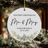 Custom Photo First Christmas As Mr & Mrs Ceramic Ornament, Personalized Wedding Anniversary Gift LM32 669795