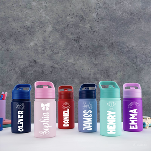 Personalized Adorable Icon With Name Kid Insulated Water Bottle With Straw LM32 893719