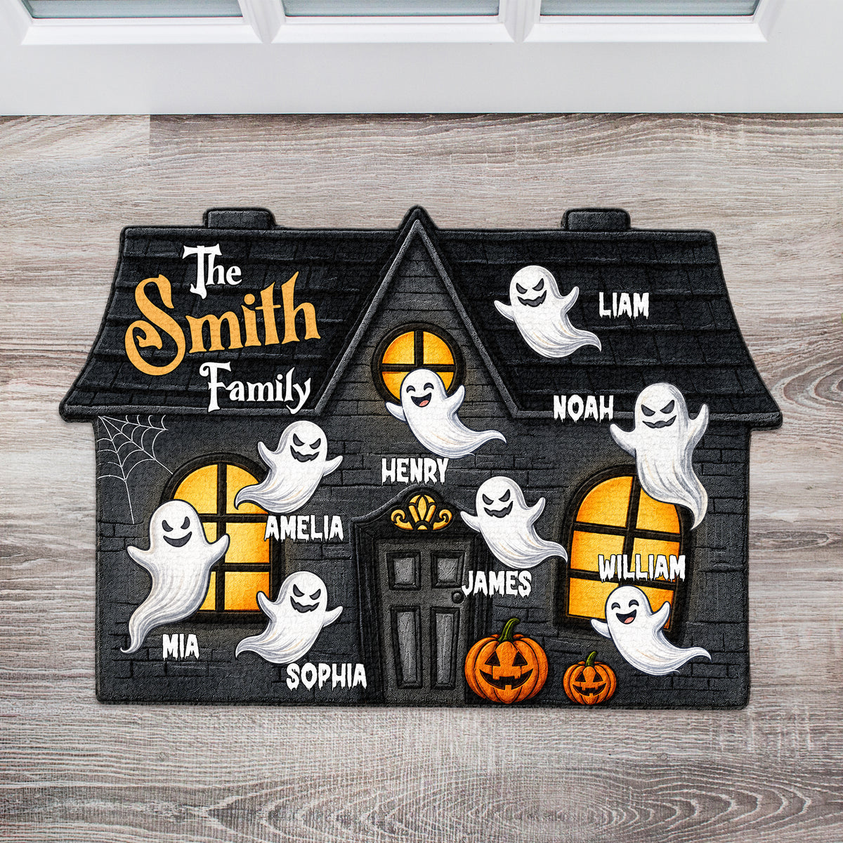 Personalized Ghost Family Halloween Custom Shape Doormat Halloween - Front Door Decoration For Family CH07 180190