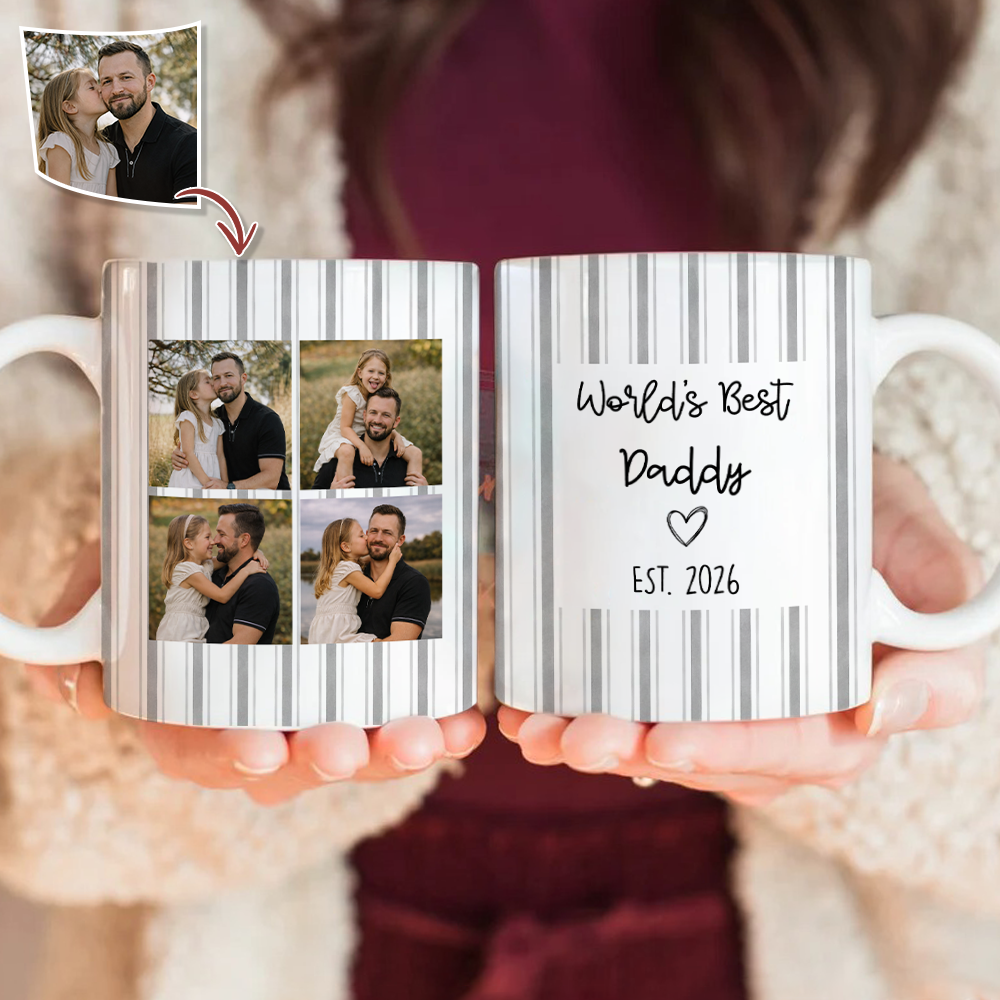 Custom Photo Worlds Best Daddy Print Full Mug - Personalized Gift for Father LM32 899981