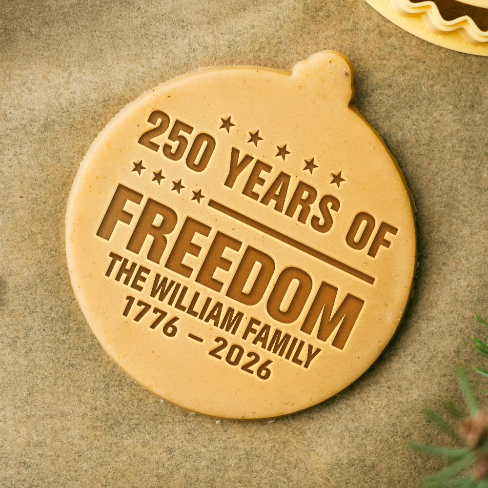 Custom Family Name 250 Years Of Freedom 1776-2026 4th Of July Cookie Stamp LM32 897447