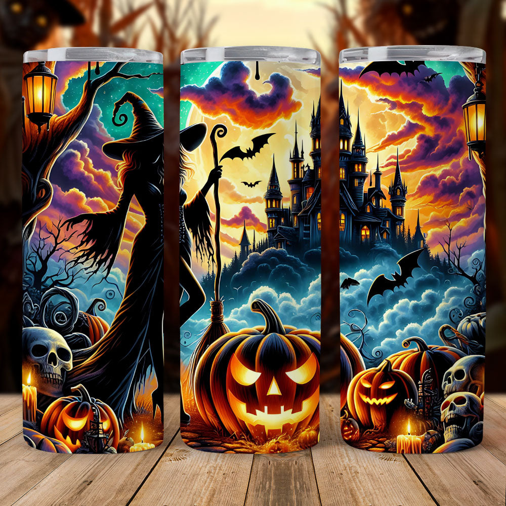 Halloween Witches And Pumpkin Skinny Tumbler HO82 894958
