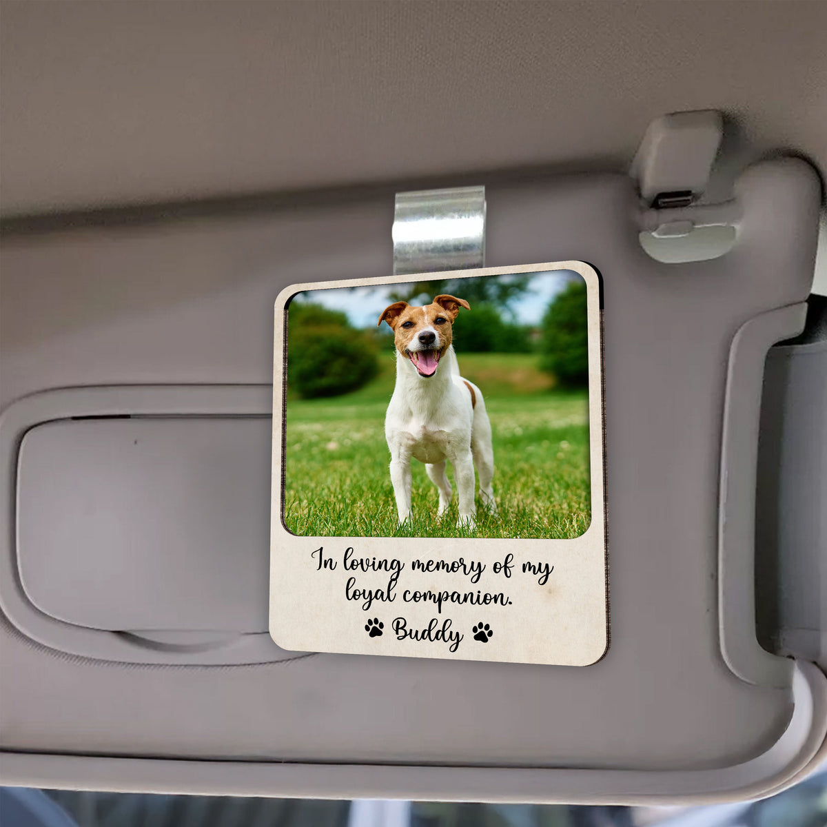 Custom Pet Photo Memorial Car Visor Clip Gift For Pet Lovers TH10 898111