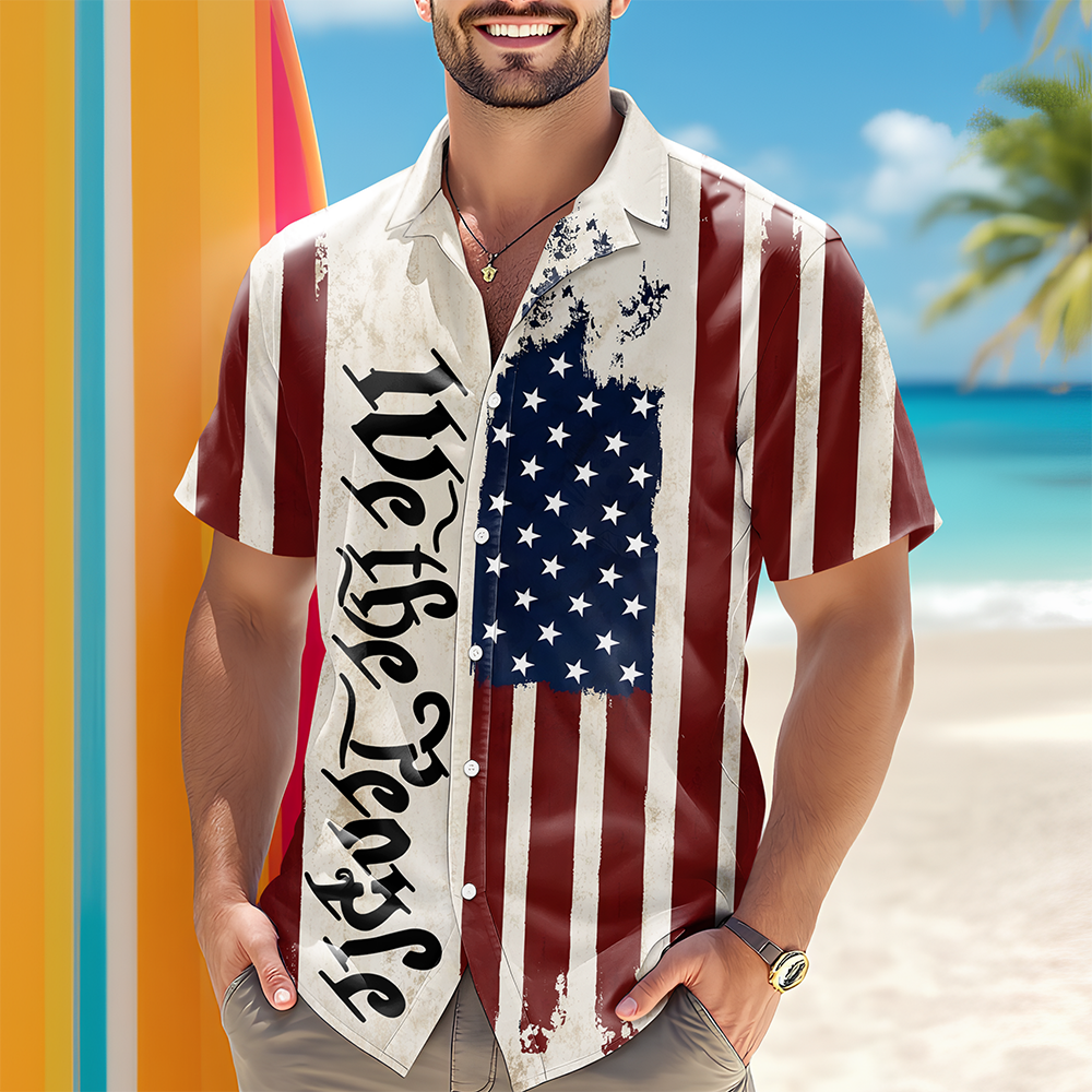 Personalized We The People American Flag Hawaiian Shirt - Patriotic Gift LM32 669233