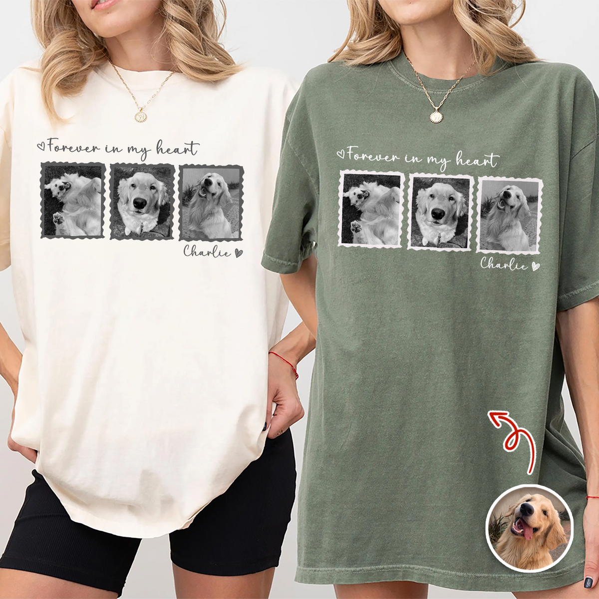 Custom Photo Pet Forever In My Heart Memorial Comfort Shirt HA75 921958