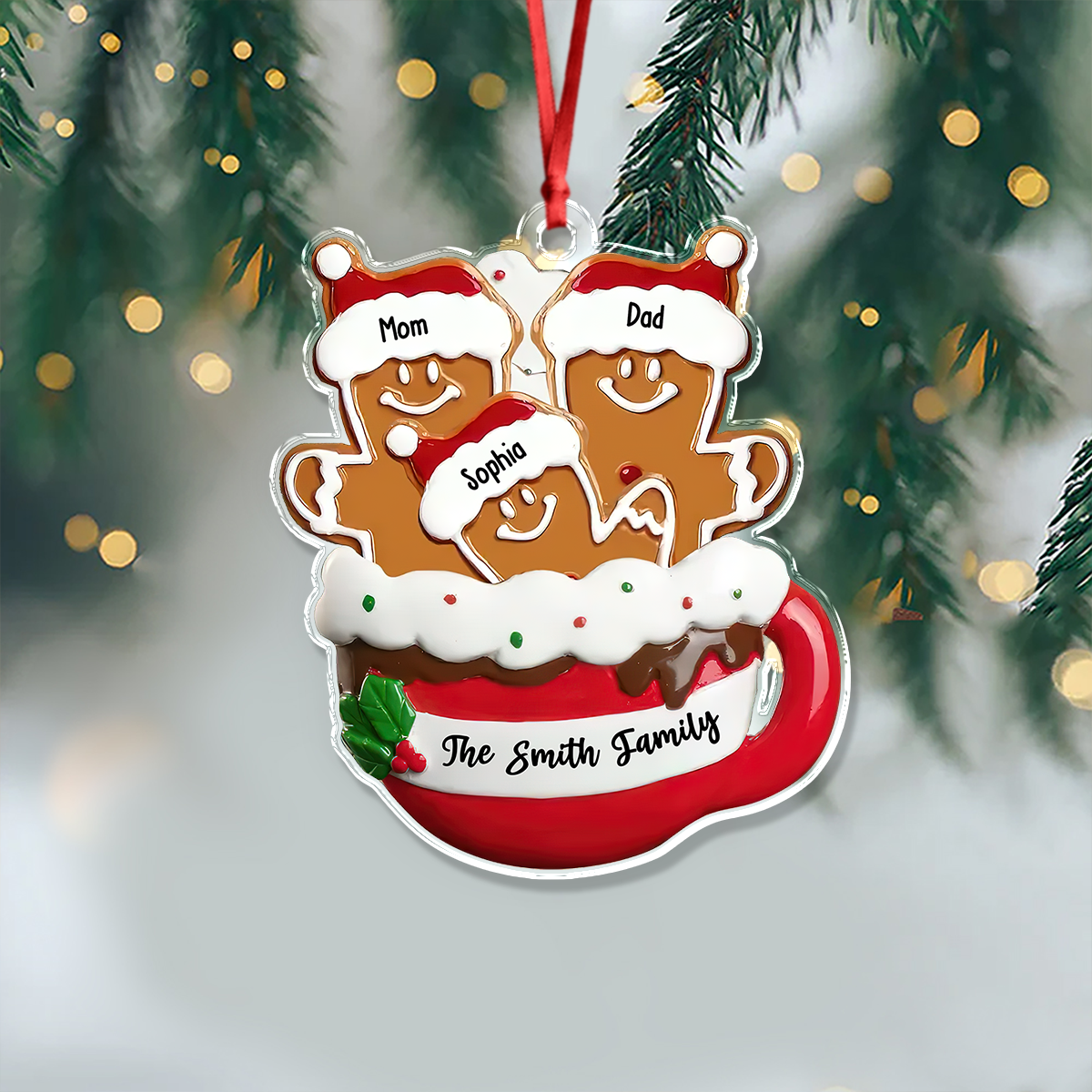 Gingerbread Christmas Acrylic Ornament Personalized Gift For Family HO82 894642