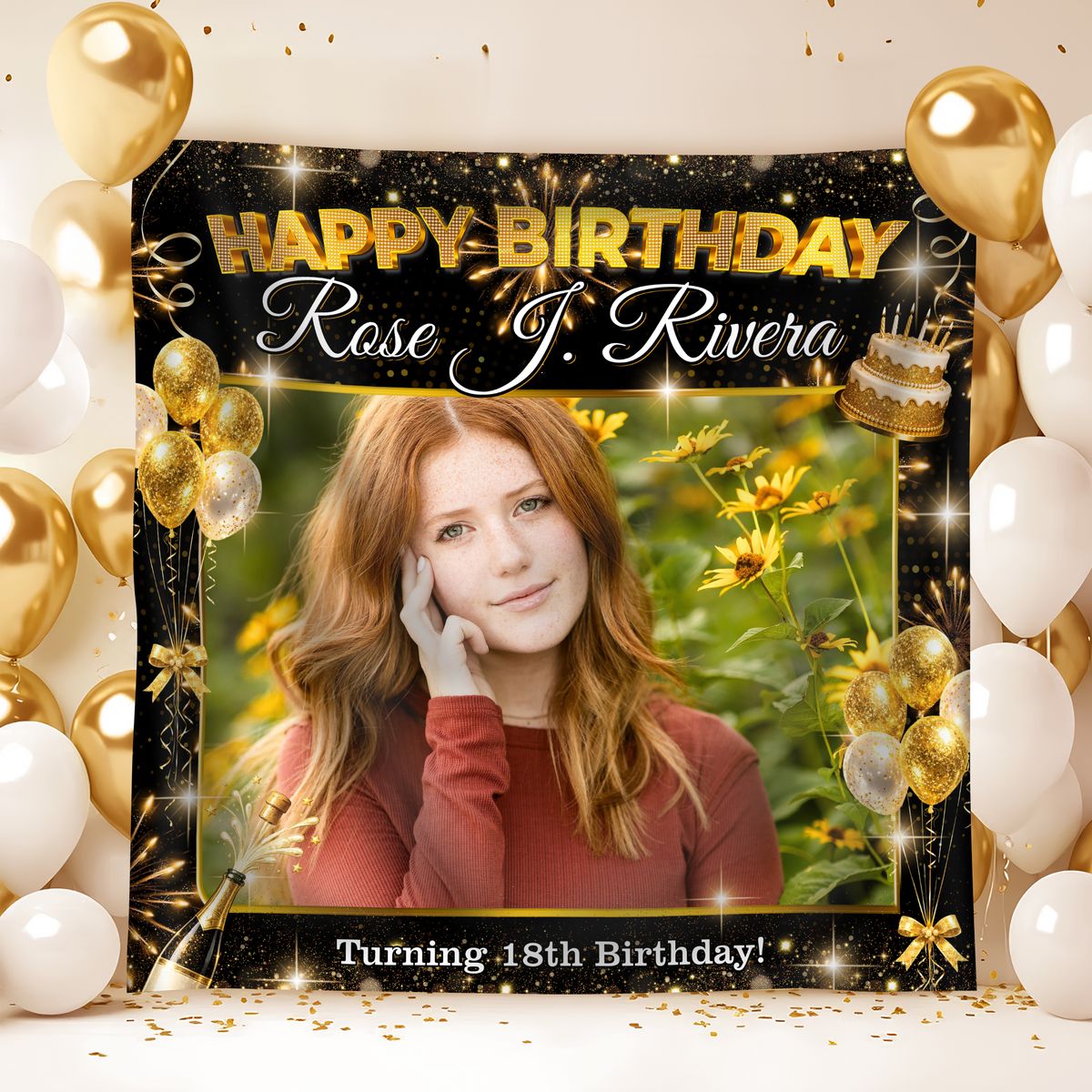Custom Photo Birthday Personalized Backdrop Decor for Birthday Celebration HA75 920510