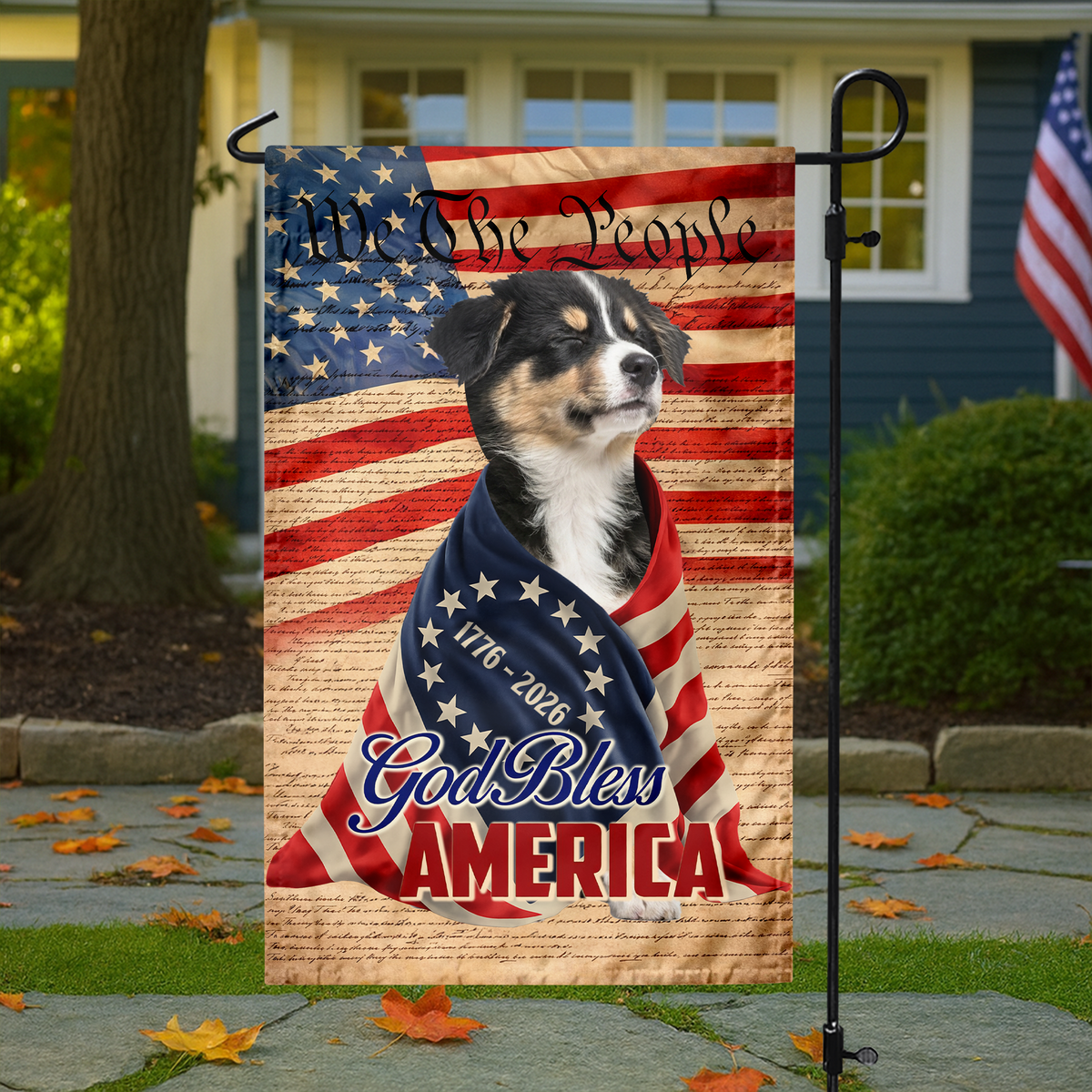 Custom Photo God Bless America Garden Flag TH10 898891