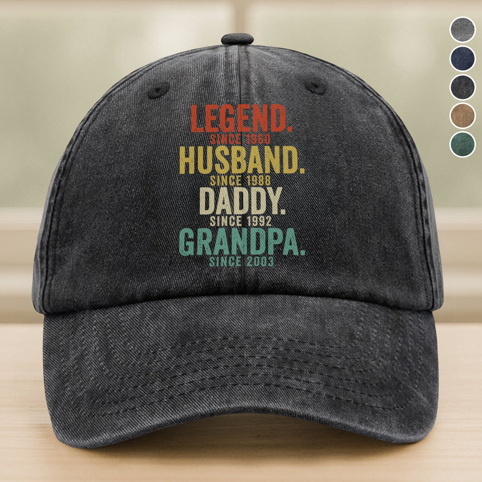 Legend Husband Dad Papa With Vintage Washed Denim Baseball Cap Personalized Gift For Dad, Grandpa HO82 894428