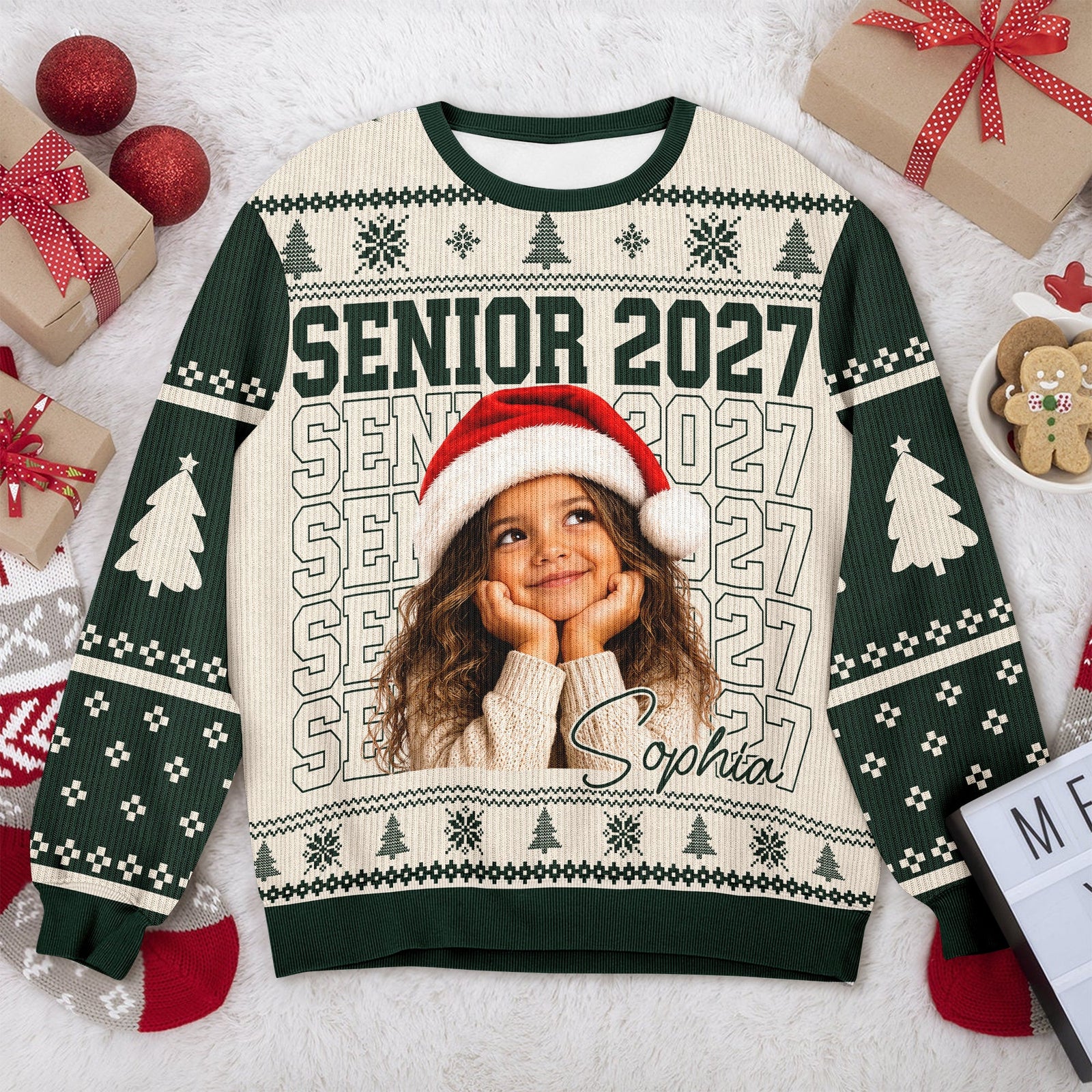 Custom Photo Senior 2027 Graduation Ugly Christmas Sweater LM32 669911