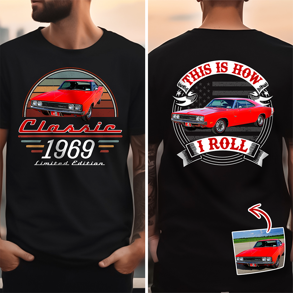 Custom Car Photo This Is How I Roll Back And Front Dark Shirt - Personalized Gifts For Dad, Grandpa, Family, Yourself CH07 180008