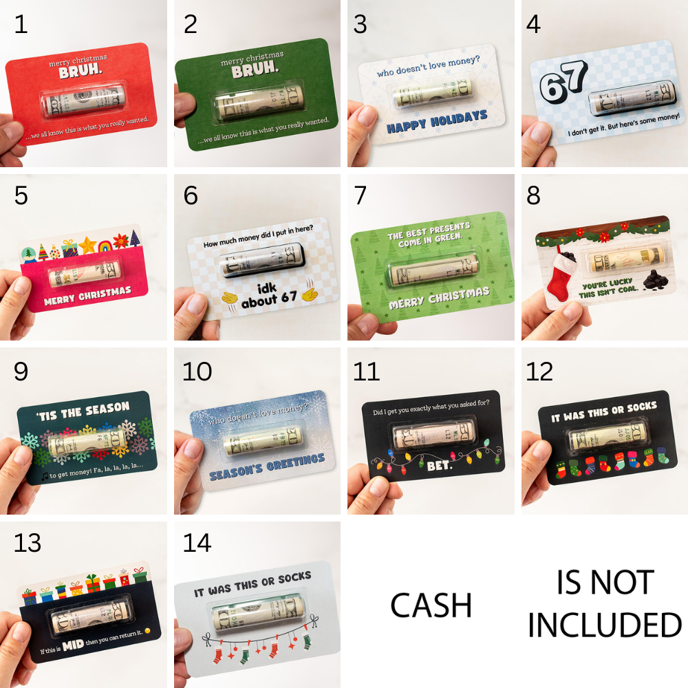 Personalized Gift Merry Christmas BRUH Money Holder Card LM32 897325