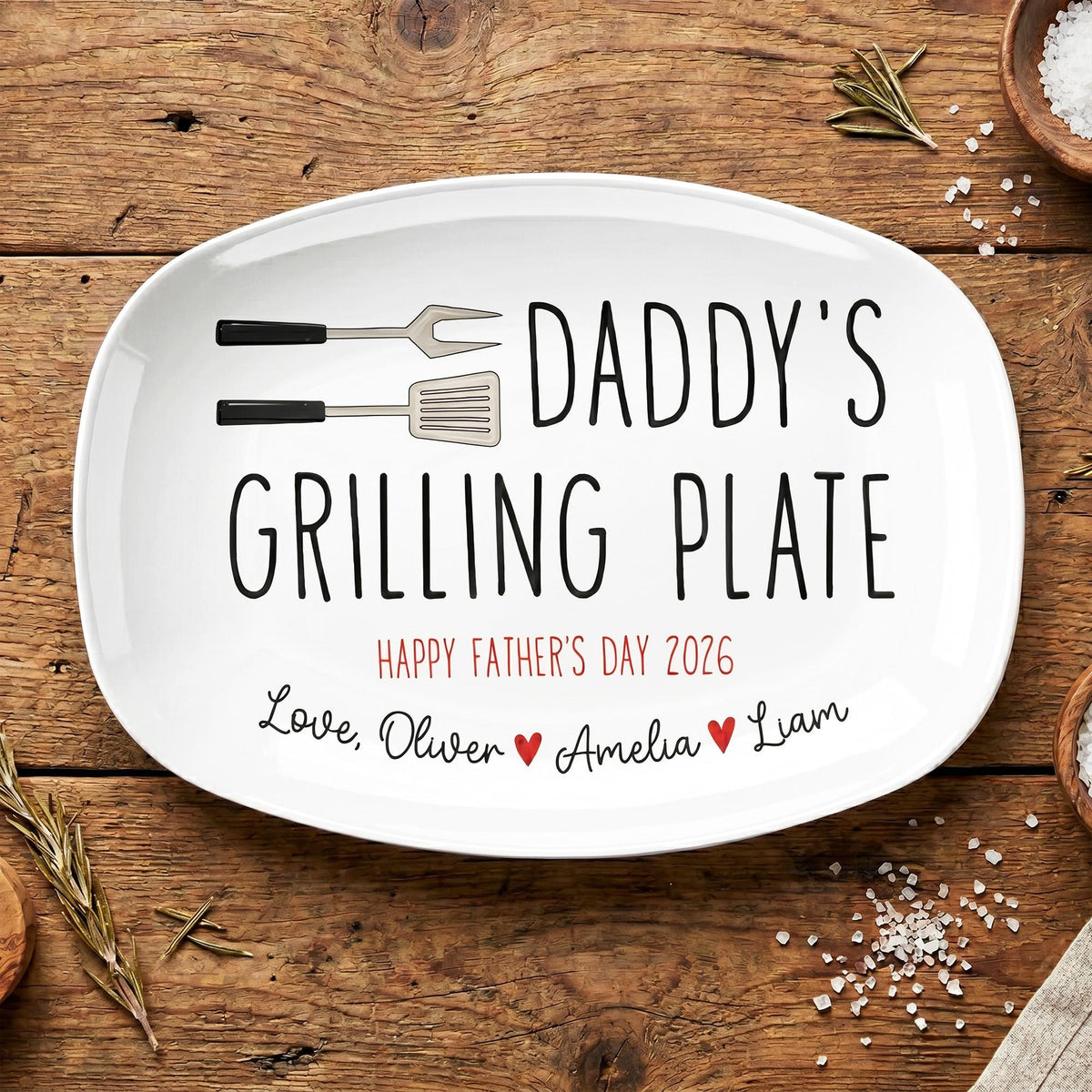 Custom Kid Name - Dad's Grilling Plate Father's Day Gift From Kids CH07 911624