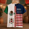 Personalized Mexico USA Flag Shirt Gift for Mexican-American Families, Friends, and Loved Ones K228 921848