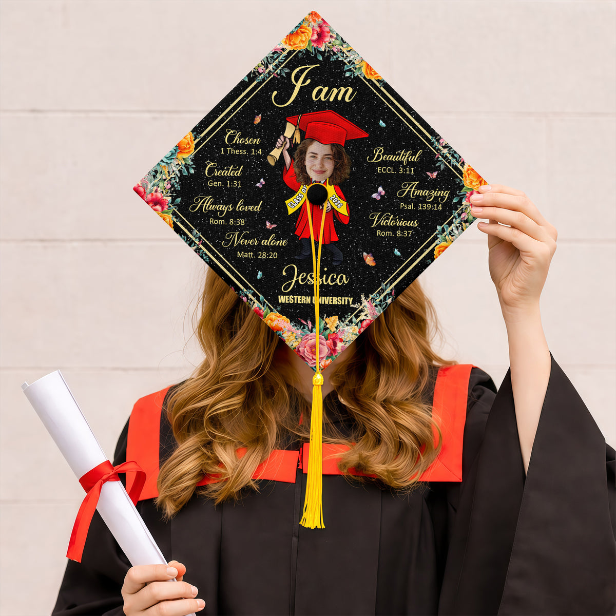 Custom Funny Face Class of 2026 Graduation Cap TH10 169201