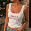 Personalized Embroidered Lace Tank Top, Custom Bridal Shower Gift, Engagement Gift Bachelorette Party, New Mrs. Tank CH07 911948