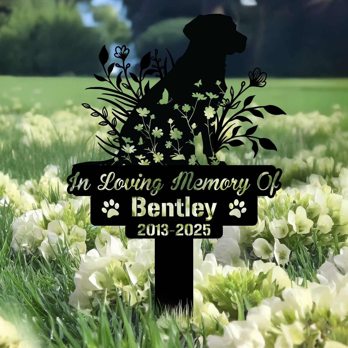 In Loving Memory Of Dog Loss Personalized Dog In Heaven Garden Stake CH07 896174