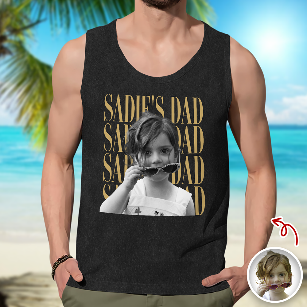 Personalized Vintage Photo Dad, Mom Tanktop CH07 911702