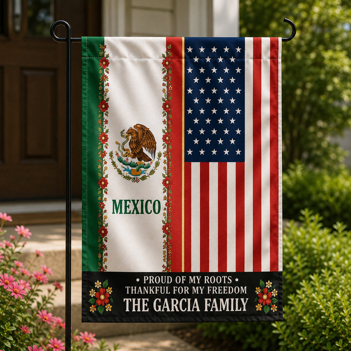Personalized Mexico USA Family Garden Flag Patriotic Outdoor Decor K228 922104