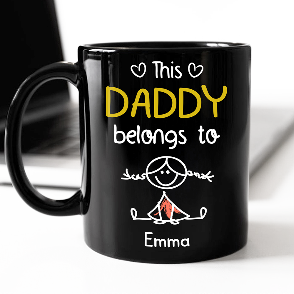 Personalized This Papa Belongs To Us Black Mug Gift For Father’s Day HA75 921444