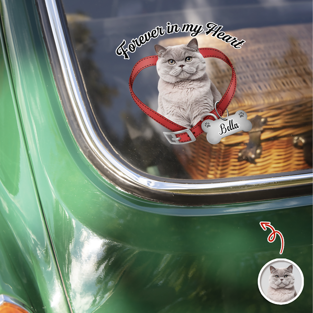 Custom Photo Forever In My Heart Memorial Car Window Decal Sticker CH07 910494