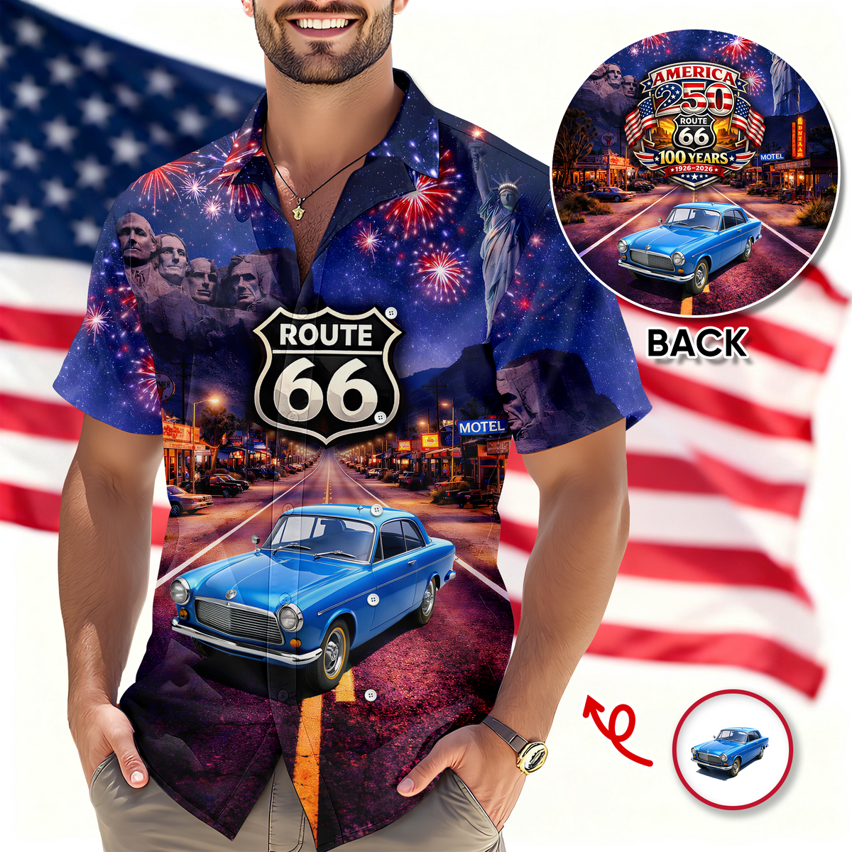 Custom Photo 100 Year Of Route 66 America 250th Anniversary CH07 910500
