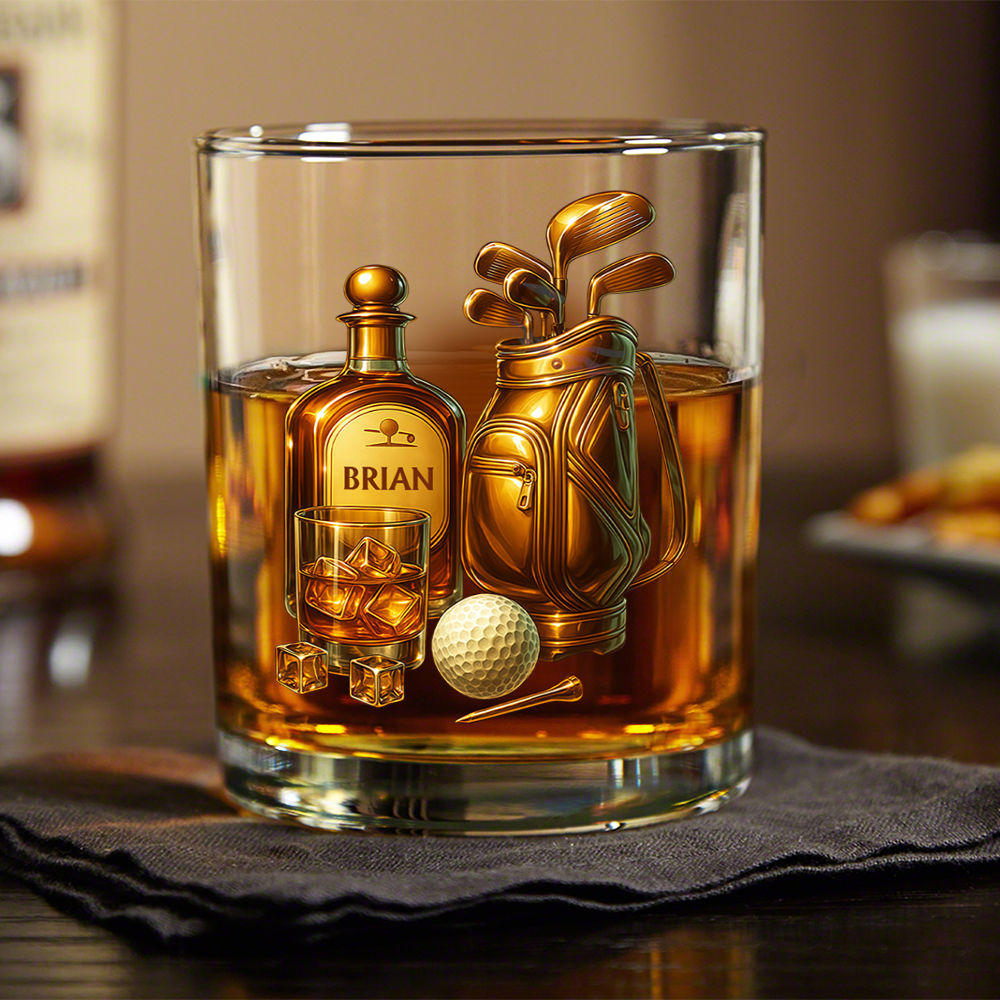 Custom Golf Player Name Whiskey Glass CH07 899810