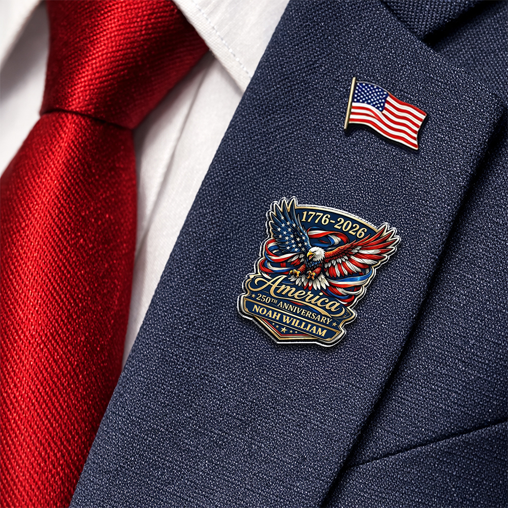 Custom Name America 250th Anniversary 1776-2026 Eagle Acrylic Pin CH07 911094