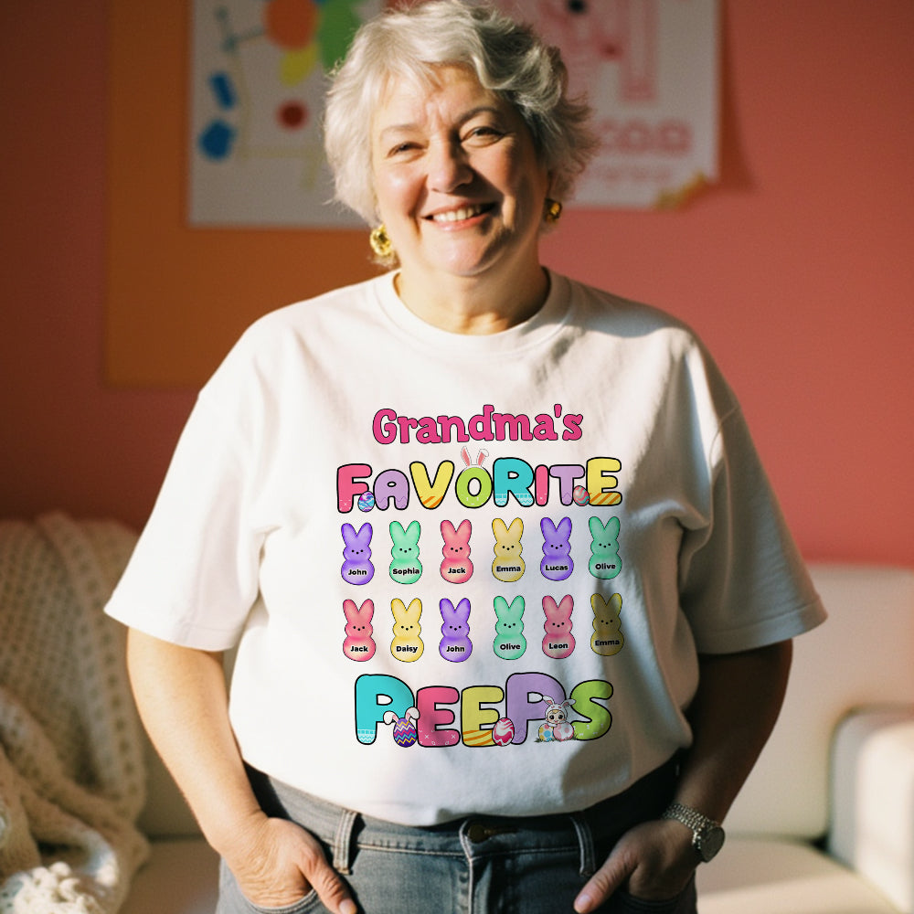 Grandma's Little Peeps Personalized Easter Shirt  Gift For Grandma Mommy CH07 895300