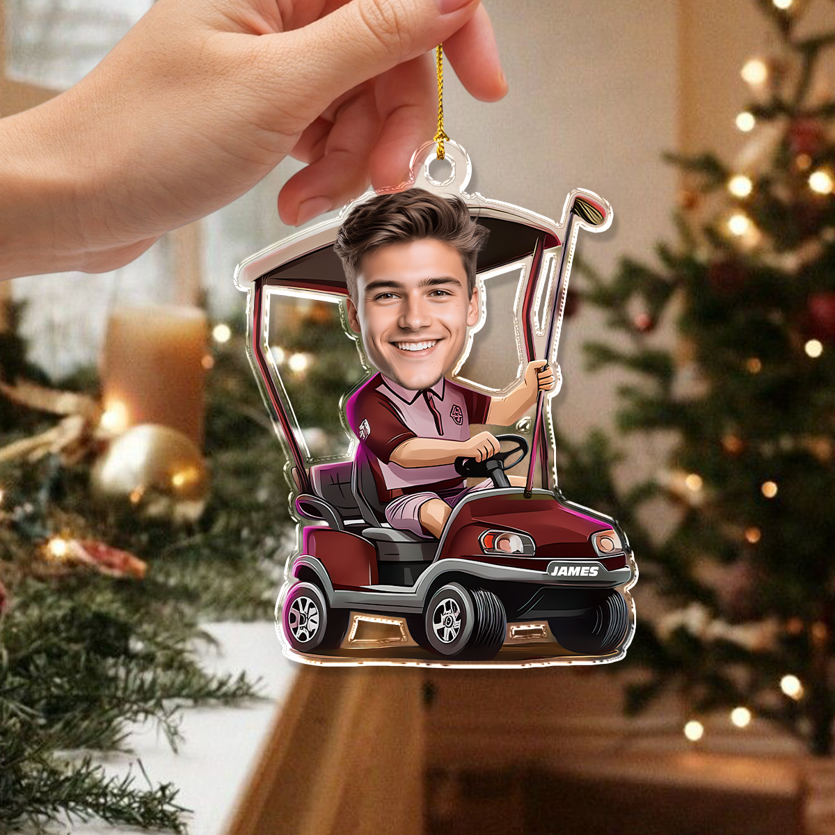 Custom Photo Golfer Christmas Acrylic Ornament For Golf Loving LM32 893835