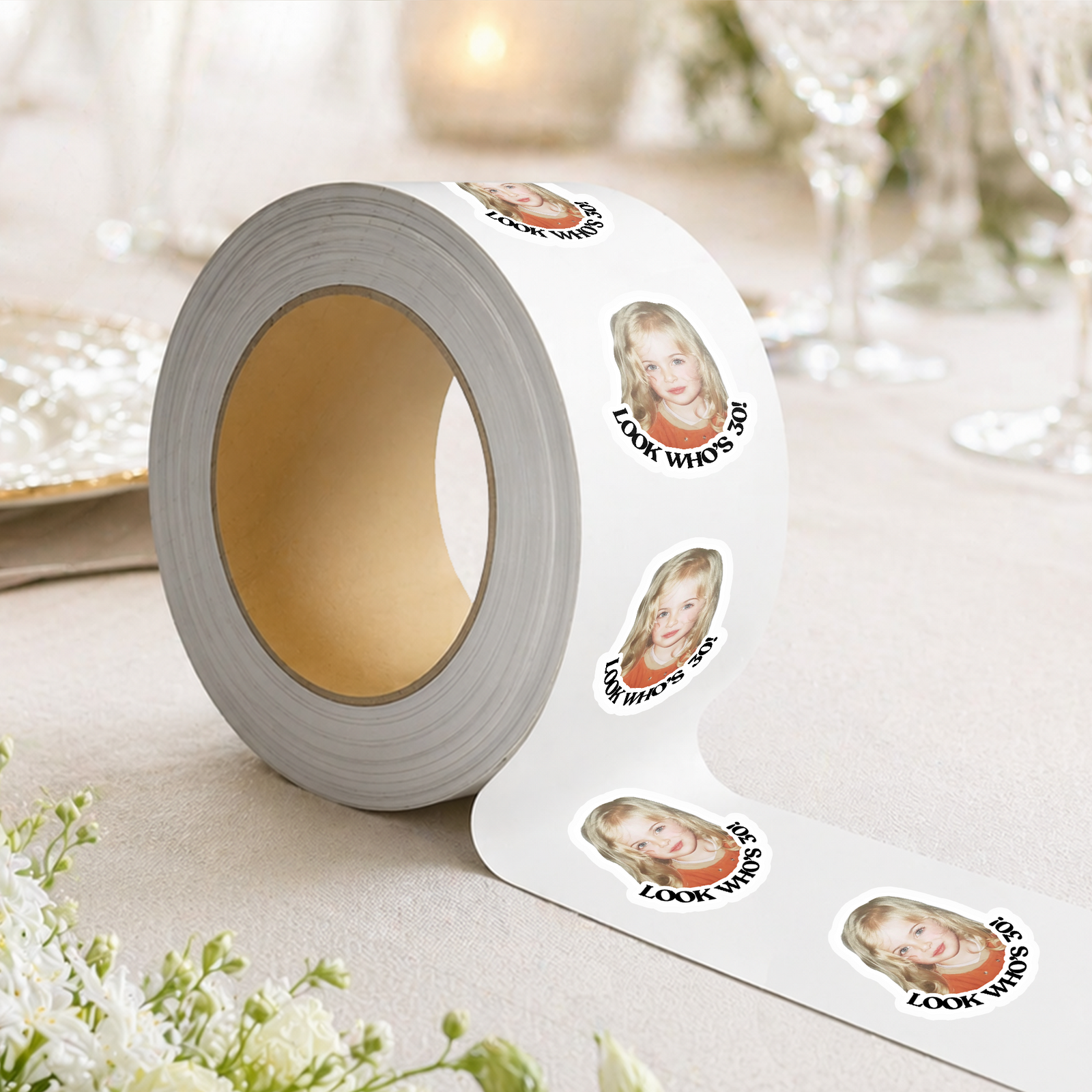 Custom Photo Birthday Roll Sticker - Personalized Party Decorations HA75 921832