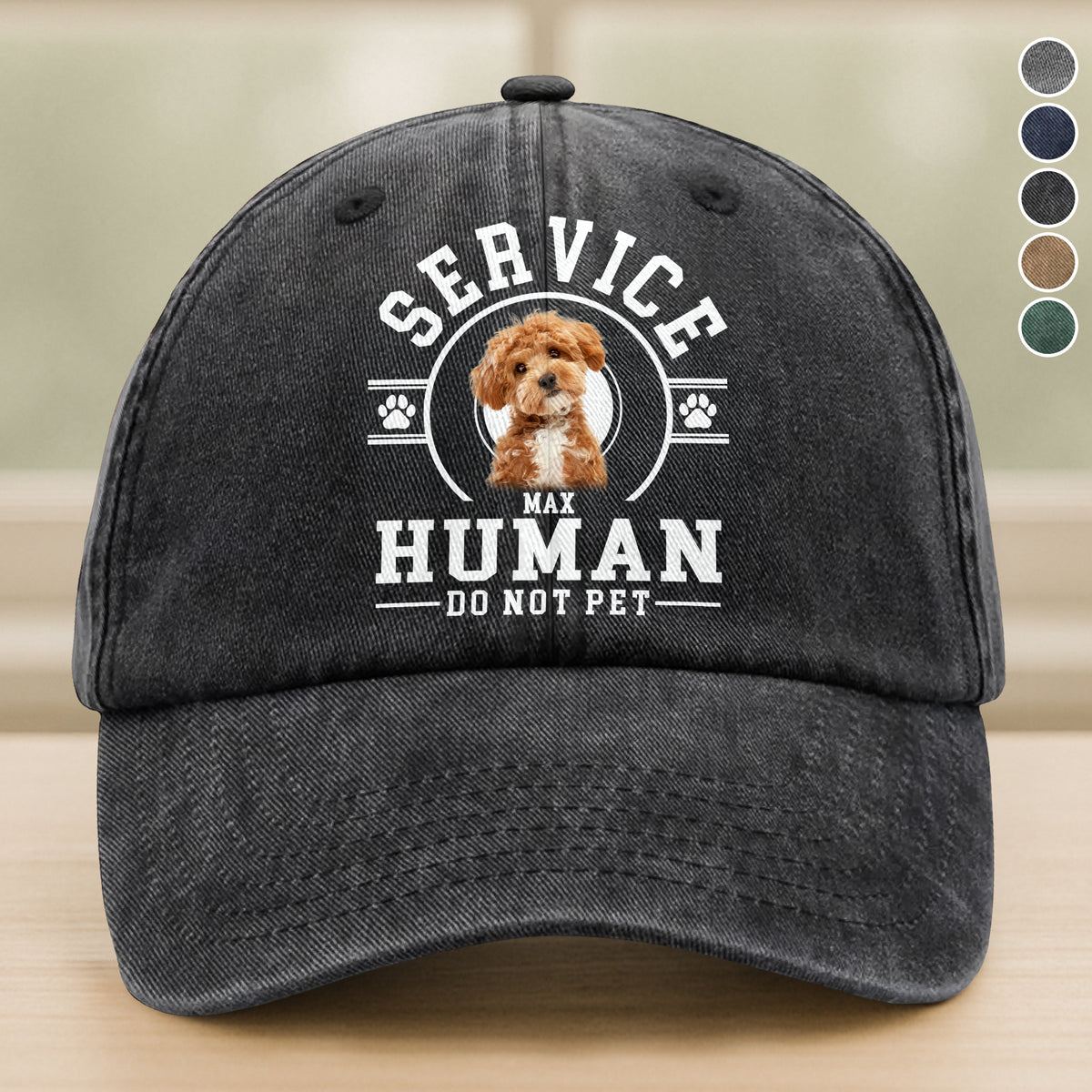 Custom Photo Service Human, Do Not Pet Washed Denim Baseball Cap HA75 892830