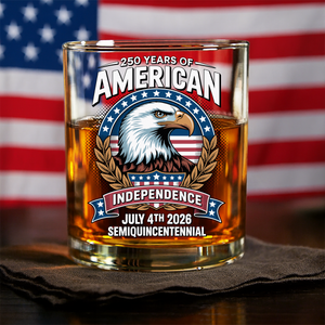 American 250 Years Independence Eagle - July 4th 2026 Whiskey Glass LM32 895253
