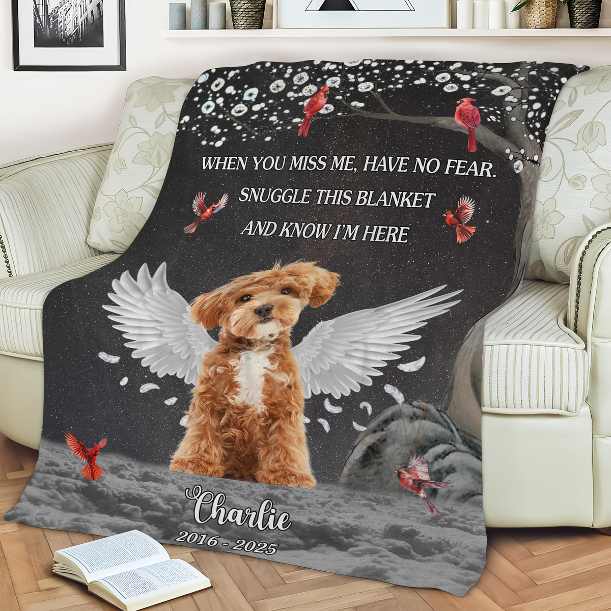 Snuggle This Blanket Memorial Pet Loss - Custom Dog Memorial Photo Blanket CH07 896482
