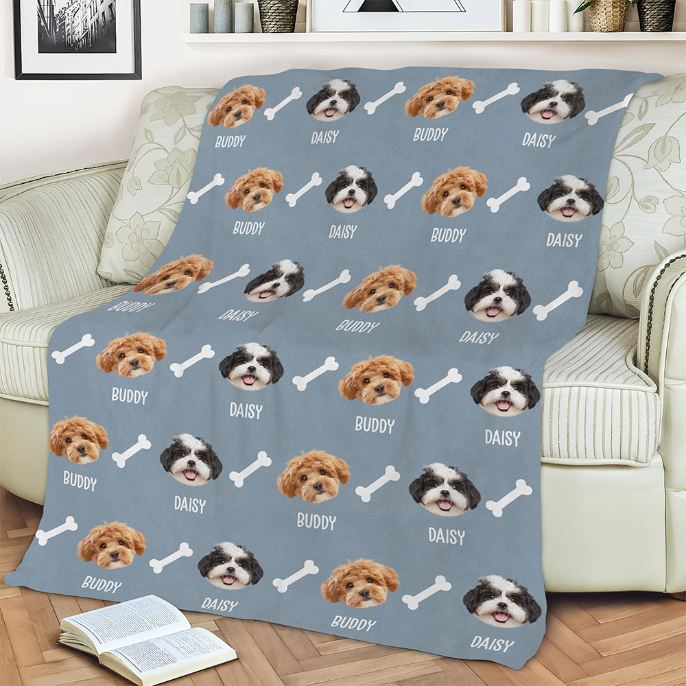 Custom Pet Photo Cute Pattern Blanket - Personalized Gift for Dog & Cat Lovers HO82 902944